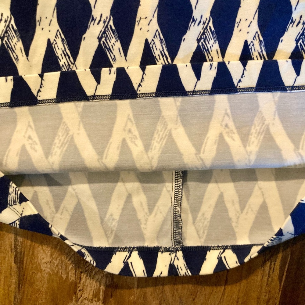J McLaughlin Navy & White Bamboo Trellis Print Pencil Skirt Resort Luxury EUC - Picture 9 of 12